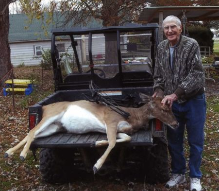 Bruno Delai is 93 years old and lives in Herrin, Ill. He killed this deer with his crossbow. He has hunted every season of the Illinois season since it officially opened in 1957.  Huge DDH Salutes, Mr. Delai, for continuing the tradition and getting outdoors. Congrats!