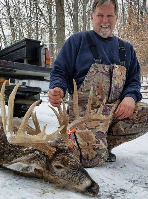 K.G. Reis with a stunning 189-inch whitetail in Allegany County, New York. Wow!