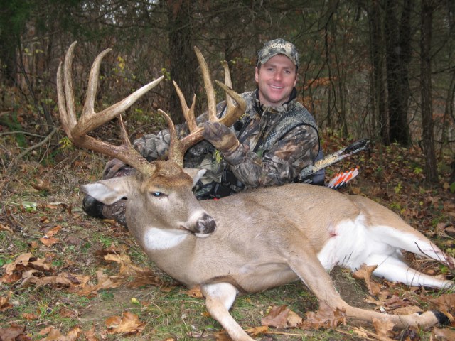 Pat and his buck that is one of the top 20 typical whitetails ever taken with a bow.