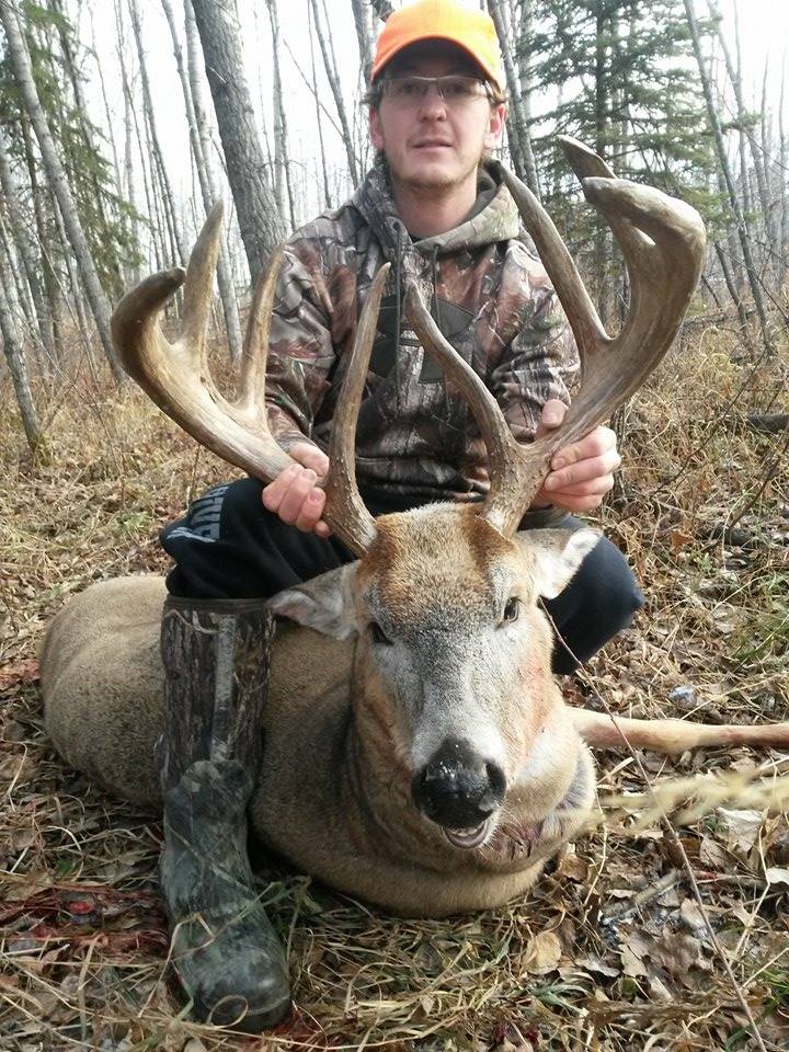 Ryan Harrower killed this heavy-antlered beast in Saskatchewan.