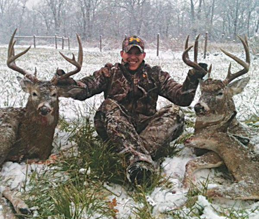 Shane Stahulak took a pair of great bucks while in Illinois on a bowhunting trip. Salute!