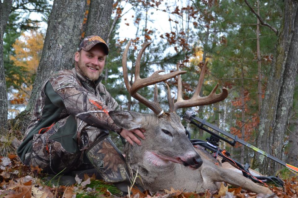 Shawn Domaszek with his super buck killed in Oneida County, Wisconsin.