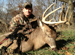 Stephen Burchett of West Virginia with his monster bow buck.